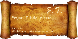 Peyer Tibériusz névjegykártya